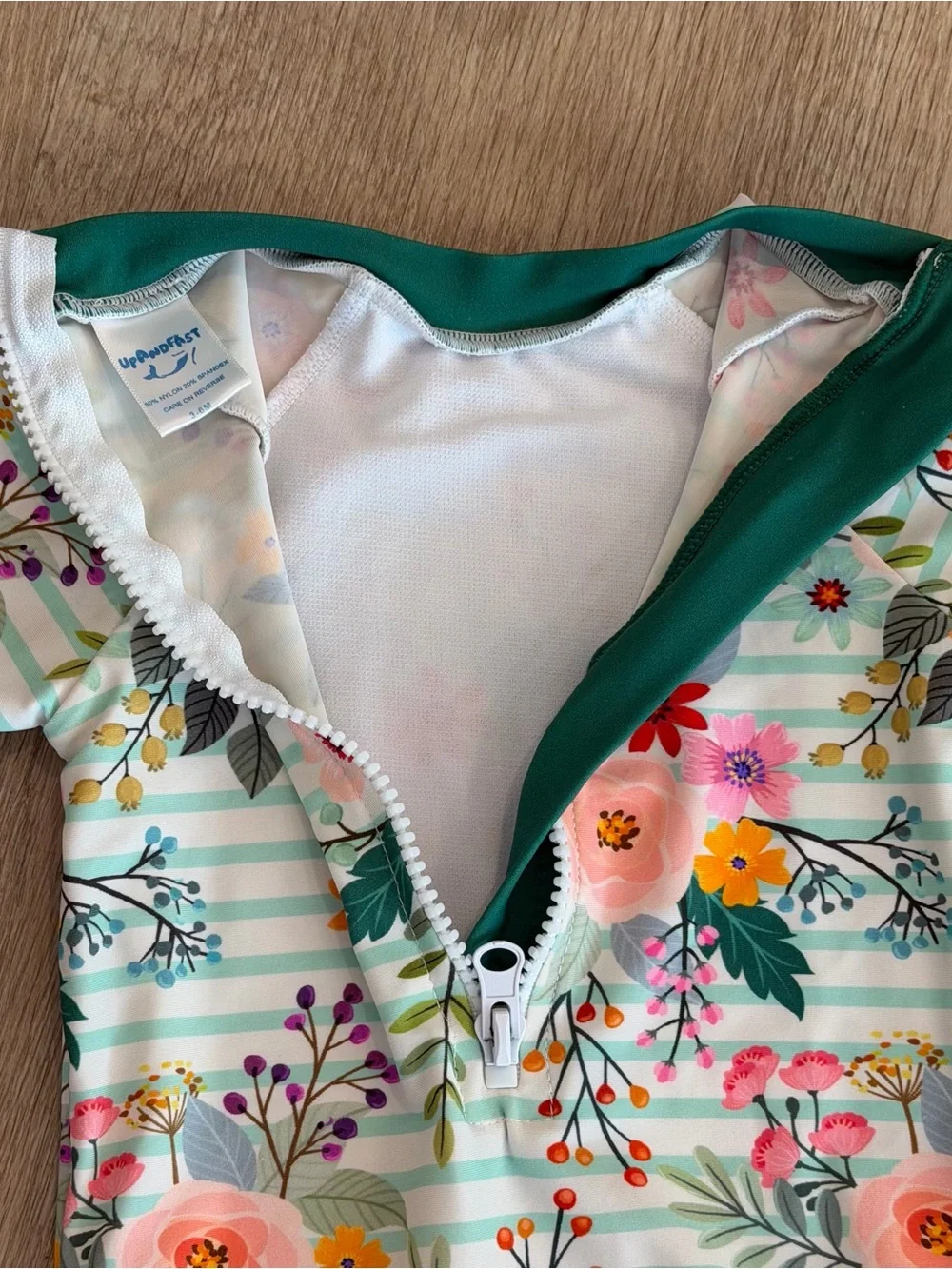 Up and Fast Floral Long-Sleeve Rash Guard Swimsuit
